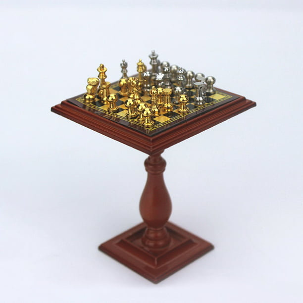 1/6 1/12 Miniature Dollhouse Magnetic Chess Board Table Set Kids DIY Toy HB Details about   HN